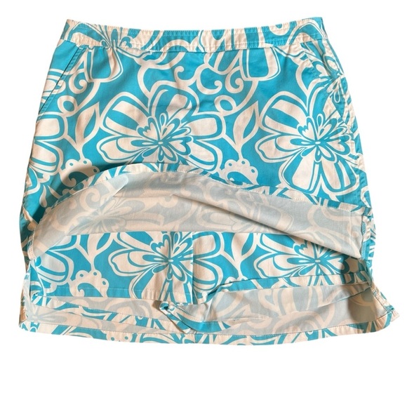 Valerie Steven’s Y2K Blue + White Cartoon Hawaiian Cotton Blend Skort, Size 10 - Picture 5 of 11
